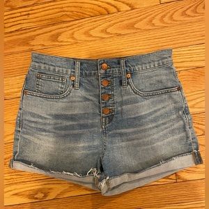 Madewell Size 26 High Rise Button Down Denim Short